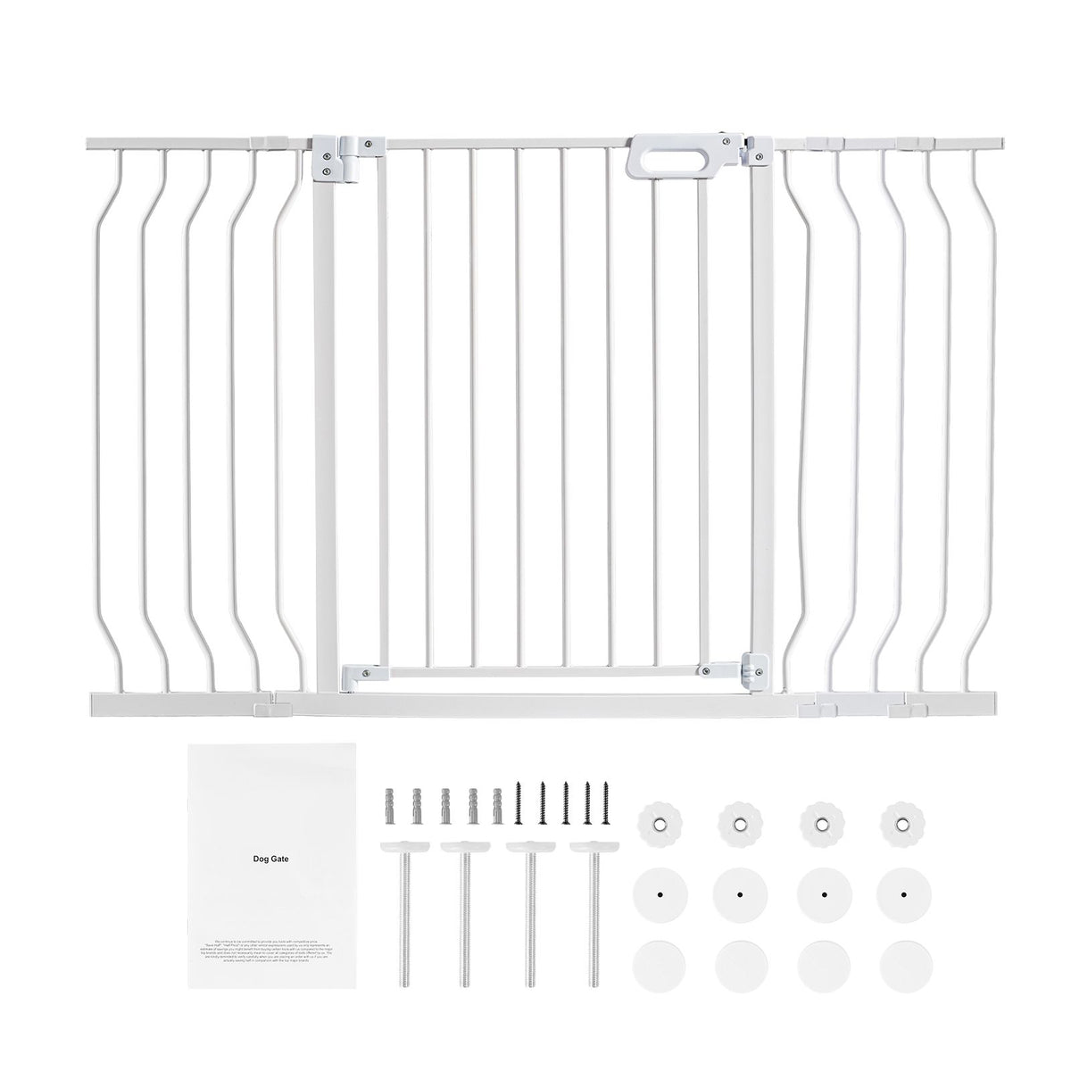 Baby Gate, 749-1346 mm Extra Wide, 762 mm High, Dog Gate for Stairs Doorways and House, Easy Step Walk Thru Auto Close Child Gate Pet Security Gate with Pressure Mount and Wall Mount Kit, White