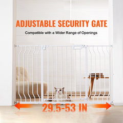 Baby Gate, 749-1346 mm Extra Wide, 762 mm High, Dog Gate for Stairs Doorways and House, Easy Step Walk Thru Auto Close Child Gate Pet Security Gate with Pressure Mount and Wall Mount Kit, White
