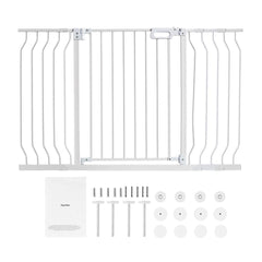 Baby Gate, 749-1346 mm Extra Wide, 762 mm High, Dog Gate for Stairs Doorways and House, Easy Step Walk Thru Auto Close Child Gate Pet Security Gate with Pressure Mount and Wall Mount Kit, White