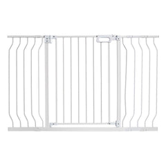 Baby Gate, 749-1346 mm Extra Wide, 762 mm High, Dog Gate for Stairs Doorways and House, Easy Step Walk Thru Auto Close Child Gate Pet Security Gate with Pressure Mount and Wall Mount Kit, White