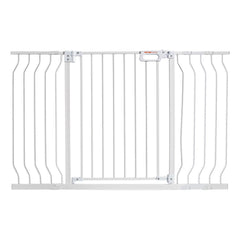 Baby Gate, 749-1346 mm Extra Wide, 762 mm High, Dog Gate for Stairs Doorways and House, Easy Step Walk Thru Auto Close Child Gate Pet Security Gate with Pressure Mount and Wall Mount Kit, White