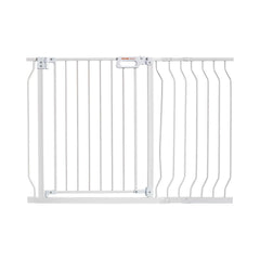 Baby Gate, 749-1229 mm Extra Wide, 762 mm High, Dog Gate for Stairs Doorways and House, Easy Step Walk Thru Auto Close Child Gate Pet Security Gate with Pressure Mount and Wall Mount Kit, White