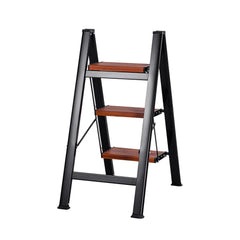 3 Step Ladder, Folding Step Stool with Wide Anti-Slip Pedal and Comfort Handgrip, Lightweight 150 kg Capacity Portable Aluminum Plant Support, Multi-Use for Adults, Home Repairing, Cleaning