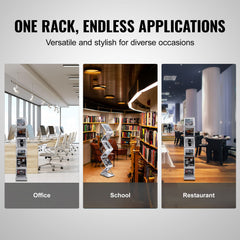Literature Rack, 6 Pockets, Pop up Aluminum Magazine Rack, Lightweight Catalog Holder Stand w/Carrying Bag for Living Room, Hotel, Trade Show, Exhibition, Office