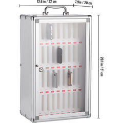 Cell Phones Storage Cabinet Clear Pocket Chart Storage Locker Box 36 Slots