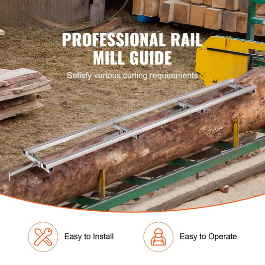 Rail Mill Guide System, 9 ft Milling Guide, 4 Crossbar Kits Chainsaw Mill Rail Guide, Aluminum Adjustable Saw Mill Rail System Work with Chainsaw Mills for Builders and Woodworkers