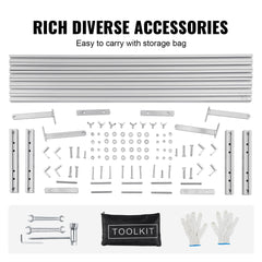 Rail Mill Guide System, 9 ft Milling Guide, 4 Crossbar Kits Chainsaw Mill Rail Guide, Aluminum Adjustable Saw Mill Rail System Work with Chainsaw Mills for Builders and Woodworkers