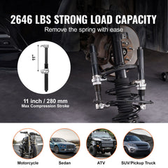 Coil Spring Compressor Tool, 2 pcs Heavy Duty Macpherson Strut Spring Compressor Set, 2646 lbs Strut Spring Compressor with Safety Bracket and Carrying Case, for Car Truck ATV UTV