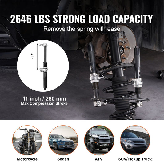 Coil Spring Compressor Tool, 2 pcs Heavy Duty Macpherson Strut Spring Compressor Set, 2646 lbs Strut Spring Compressor with Safety Bracket and Carrying Case, for Car Truck ATV UTV
