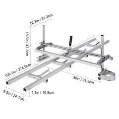 Chainsaw Mill 14"-36" Guide Bar and 9 ft Aluminum Rail Mill Guide System