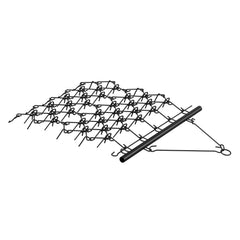 Drag Harrow, 4'x4' Heavy-Duty Chain Harrow with 69 Teeth, ATV UTV Tractor Attachments Field Drag Mat for Sod Prepping, Seeding Lawns, Landscape Leveling, Harrow Rake for Gravel Driveway Yard