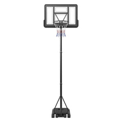 Basketball Hoop, 4-10 ft Adjustable Height Portable Backboard System, 44 inch Basketball Hoop & Goal, Kids & Adults Basketball Set with Wheels, Stand, and Fillable Base, for Outdoor/Indoor