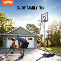 Basketball Hoop, 4-10 ft Adjustable Height Portable Backboard System, 44 inch Basketball Hoop & Goal, Kids & Adults Basketball Set with Wheels, Stand, and Fillable Base, for Outdoor/Indoor