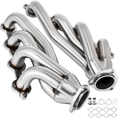 Exhaust Header Set 1 5/8" Exhaust Turbo Headers, Stainless Steel Exhaust Manifold Headers, Shorty Engine Conversion LS Swap Exhaust Headers for Chevy Corvette 1963-1981 V8 Engines LS1 LS2 LS3 LS6 LS10 SUV/Truck Car