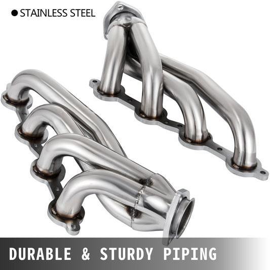 Exhaust Header Set 1 5/8" Exhaust Turbo Headers, Stainless Steel Exhaust Manifold Headers, Shorty Engine Conversion LS Swap Exhaust Headers for Chevy Corvette 1963-1981 V8 Engines LS1 LS2 LS3 LS6 LS10 SUV/Truck Car