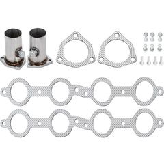 Exhaust Header Set 1 5/8" Exhaust Turbo Headers, Stainless Steel Exhaust Manifold Headers, Shorty Engine Conversion LS Swap Exhaust Headers for Chevy Corvette 1963-1981 V8 Engines LS1 LS2 LS3 LS6 LS10 SUV/Truck Car