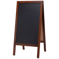 VEOVR A Frame Chalkboard Sign, 50x102 cm Double-Sided Sidewalk Signs, Freestanding Vintage Wooden Chalk Board with Chalks & Magnetic Eraser, Rustic Brown Outdoor Sandwich Board Kitchen Home Wedding