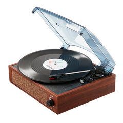 Bluetooth Vinyl Record Player 3-Speed Belt Driven Turntable 5W Speakers