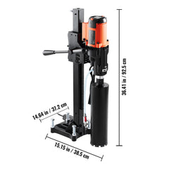 Diamond Core Drilling Machine, 8in Wet&Dry Concrete Core Drill Rig with Stand, 750RPM Speed & 1-1/4" 5/8" Thread & Lifting Handle, 8in Drilling Diameter for Concrete Brick Block Stone, 2500W