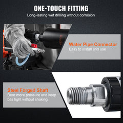 Diamond Core Drilling Machine, 10in Wet Concrete Core Drill Rig with Stand Wheels, 750RPM Speed & 1-1/4" Thread & Lifting Handle, 10in Drilling Diameter for Concrete Brick Block Stone, 2500W