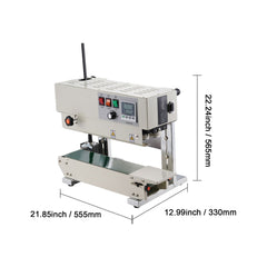 Continuous Bag Band Sealing Machine, 6-12 mm Sealing Width, Vertical Band Sealer Machine with Digital Temperature Control, Carbon Steel Bag Sealer for 0.02-0.8 mm Plastic Bags Films Membrane