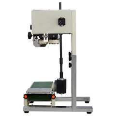 Continuous Bag Band Sealing Machine, 6-12 mm Seal Width, Vertical Band Sealer Machine with Roller Printing , Temp & Speed Adjustable, Commercial Heat Sealer Machine for 0.03-0.8 mm Plastic Bags