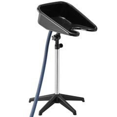 Portable Shampoo Bowl, Shampoo Sink with Adjustable Height & Angle, Salon Hair Wash Sink with Drain Hose and Star-Shaped Support Base for Barbershop Beauty Spa Center Home Use