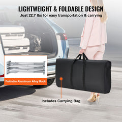 Portable Tradeshow Podium Table, 1300 x 465 x 950 mm, Display Exhibition Counter Stand Booth Fair with Wall, Foldable Promotion Retail Bar Table Pop Up Podium with Storage Rack, Carrying Bag