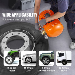 Tire Bead Seater, 5 Gal/19L Air Tire Bead Blaster with Pressure Gauge & Handle, 145 PSI Seating Tool Inflator Tank, 85-116 PSI Operating Pressure for Car Truck ATV