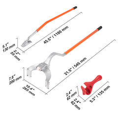 Tire Mount Demount Tool, 571-622 mm Manual Steel Tire Changer Mount Demount Removal Tool, with Extra Bead Holder, Tubeless Truck Bead Breaker, 3 PCS Tire Changing Tools, Orange