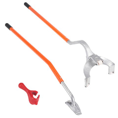 Tire Mount Demount Tool, 571-622 mm Manual Steel Tire Changer Mount Demount Removal Tool, with Extra Bead Holder, Tubeless Truck Bead Breaker, 3 PCS Tire Changing Tools, Orange