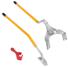Tire Mount Demount Tool, 571- 622 mm Manual Steel Tire Changer Mount Demount Removal Tool, with Extra Bead Holder, Tubeless Truck Bead Breaker, 3 PCS Tire Changing Tools, Orange