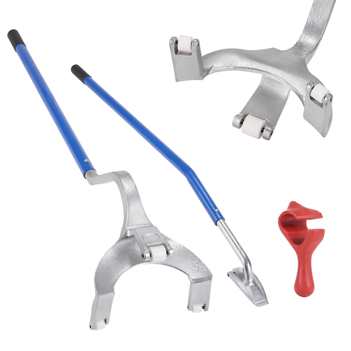 Tire Mount Demount Tool, 571-622 mm Manual Steel Tire Changer Mount Demount Removal Tool, with Extra Bead Keeper, Tubeless Truck Bead Breaker, 3 PCS Tire Changing Tools, Orange