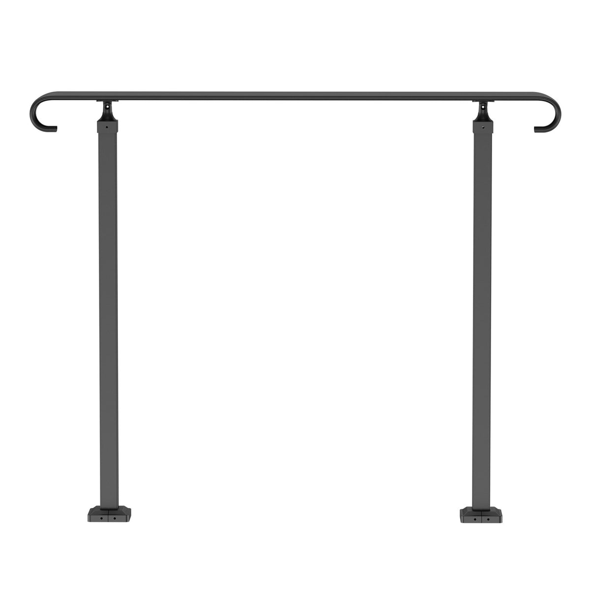 Handrails for Outdoor Steps, Wrought Iron Handrail for 1-3 Steps, Adjustable Stair Railing, Black Front Porch Hand Rail for Concrete and Wooden Stairs