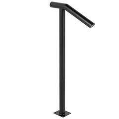 Single Post 1-2, Black Steel Railing 441LBS Capacity Baking Varnish Iron Stairs Stylish Handrails for Outdoor Steps with Expansion Bolts & Drill Bit