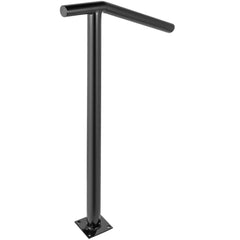 Single Post 1-2, Black Steel Railing 441LBS Capacity Baking Varnish Iron Stairs Stylish Handrails for Outdoor Steps with Expansion Bolts & Drill Bit
