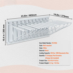 Wall Mount Blueprint Storage Rack Blueprint Holder with 12 Pivot Brackets