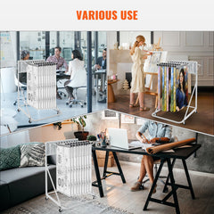 Mobile Blueprint Storage Rack, Plan Holder with 12 Pivot Brackets, Mobile Blueprint Holder Adjustable Height & Length, Poster Display Rack for Office and Home (Rack Only Without Clamps)