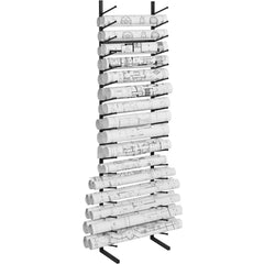 Blueprint Storage Rack, Hanging Poster Display Rack 16-Tier, Vertical Blueprint Roll File Holder 2 Rolls/tire, Roll File Storage Rack for Blueprint Map Poster