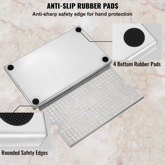 Beer Drip Tray, 304 Stainless Steel Kegerator Drip Trays with 4 Non-Slip Rubber Pads and Detachable Cover, Heat / Cold Resistant Beer Tower Drip Pan for Bar Restaurant Coffee Shop Home