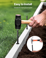 Rebar Stakes, 406.4 mm, Heavy-Duty 11.5 mm Diameter, Straight Galvanized Steel Ground Anchors with Chisel Point End & Rust-Resistant Coating, for Gardening Support, Fence, Camping Tents (16-Pack)
