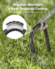 Rebar Stakes, 406.4 mm, Heavy-Duty 10 mm Diameter J Hook, Galvanized Steel Ground Anchors with Chisel Point End & Rust-Resistant Coating, for Gardening Support, Fence, Camping Tents (24-Pack)