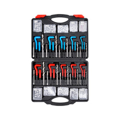 Helicoil Thread Repair Kit, 338-Piece SAE and Metric Rethreading Tool Kit, M5, M6, M8, M10, M12, 1/4", 5/16", 3/8", 7/16", 1/2", HSS Drill Bits Thread Inserts Taps Breakoff Installation Tools