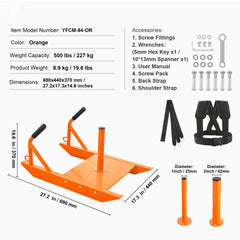 Weight Power Pull Push Sled Fitness Strength Speed Training Sled Orange