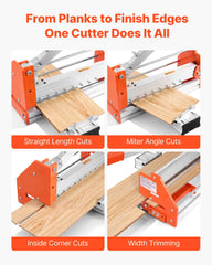 304.8mm Vinyl Floor Cutter, 12mm Thick Laminate Flooring Cutter with Upgraded Labor-Saving Aluminum-Alloy Lever, Telescoping Support Plate, Cuts Certain Engineered Wood, LVT, VCT, SPC, LVP, WPC