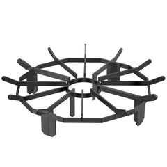 Log Grate, 27 inch Heavy Duty Wheel Fire Grate with 6 Support Legs, Solid Powder-coated Steel Bars, Log Firewood Burning Rack Holder for Wood Stove and Outdoor Camping Fire Pit