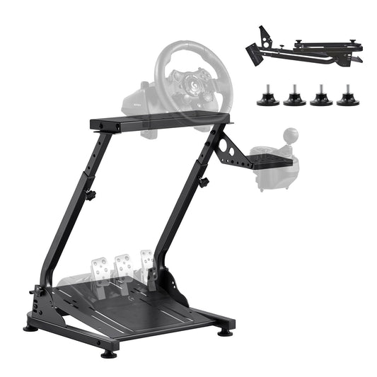 Racing Wheel Stand, Adjustable & Foldable Simulator Stand for Logitech G29 G27 G920 G923, Thrustmaster T300RS T300GT T248 TS-PC TSXW Gaming Cockpit,Pedals Simulator NOT Included