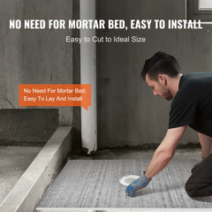 Shower Curb Kit, 1219x1828mm Shower Pan Kit with 160mm Central Drain, Lightweight EPS Shower Installation Kits with 2 Waterproof Cloths, Shower Pan Slope Sticks Fit for Bathroom