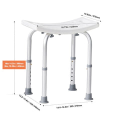 Shower Chair, Adjustable Height Shower Stool with Built-in Handles, Shower Seat for Inside Shower or Tub, Non-Slip Bench Bathtub Stool Seat for Elderly Disabled Handicap, 158.8 kg Capacity