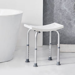 Shower Chair, Adjustable Height Shower Stool with Built-in Handles, Shower Seat for Inside Shower or Tub, Non-Slip Bench Bathtub Stool Seat for Elderly Disabled Handicap, 158.8 kg Capacity